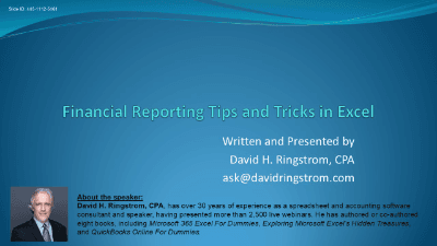 Financial Reporting Tips and Tricks in Excel